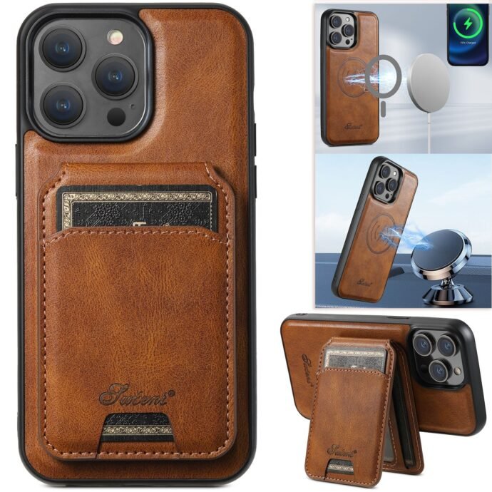 ⁦cover iphone avec portefeuille cuire⁩ - الصورة ⁦3⁩